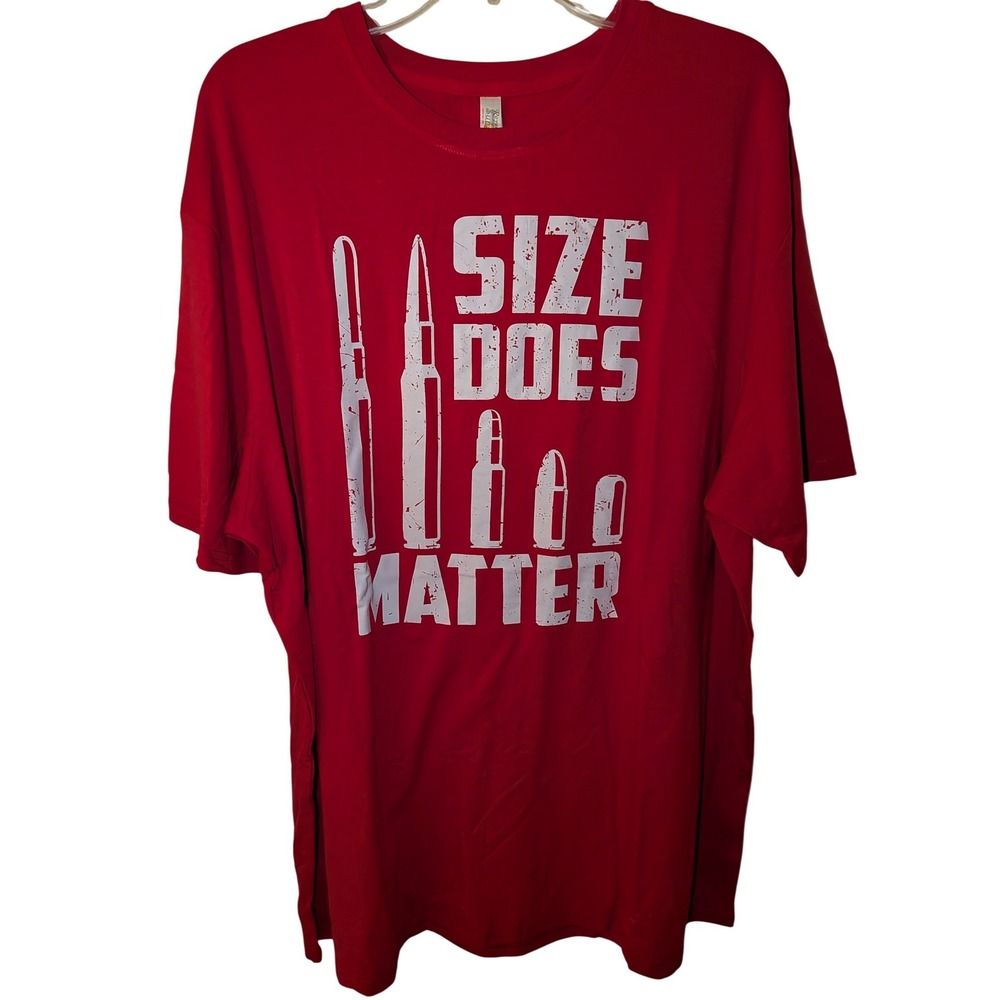 Royal Avalon Mens 2XL Red Size Does Matter Bullet Graphic T-Shirt UV Protection